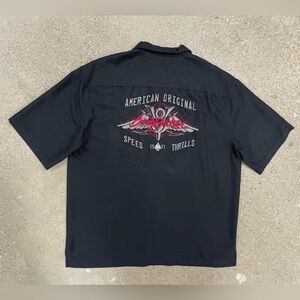 Vintage Barrett Jackson Embroidered Button Up American Hot Rod size XL